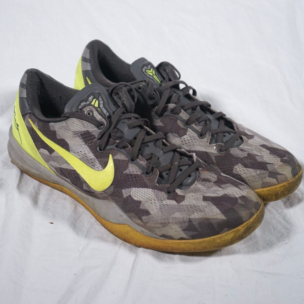 Nike Kobe 8 System VIII Volt Camo Grey Platinum Men's 11 555035-063 Beaters